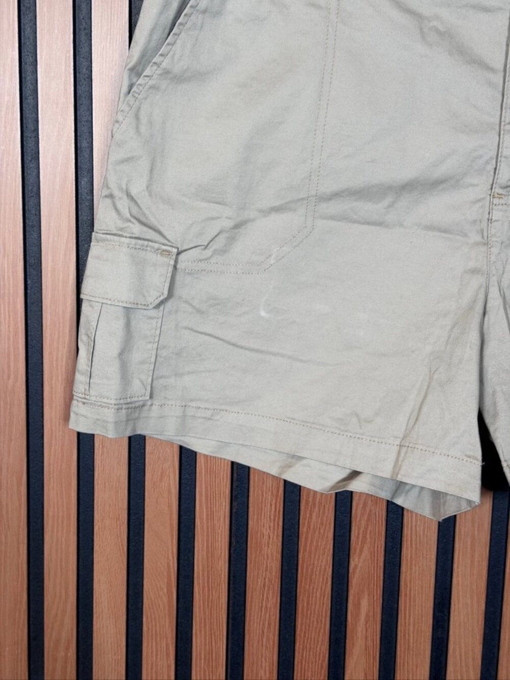 New Lee Shorts 22 Medium Women’s Beige Mid Rise Mushroom Soft Waist Band - Picture 6 of 9